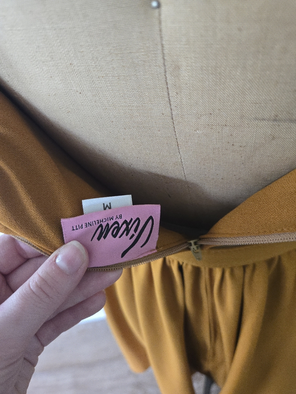 Vixen by Micheline Pitt Ingenue Swing in Mustard - Picture 8 of 8